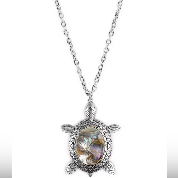 Patricia Nash Turtle Shell Long Pendant Necklace - Picture 2 of 5